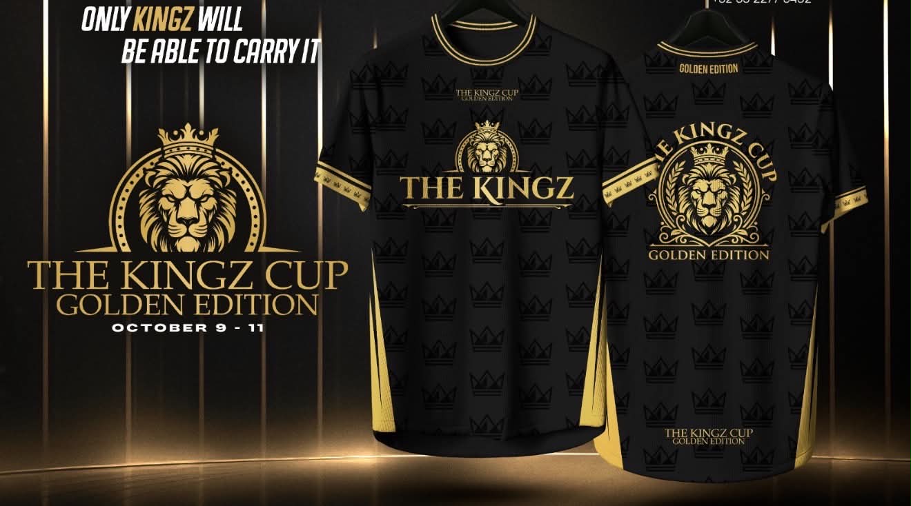 Black and gold Kingz Cup Golden Edition jerseys