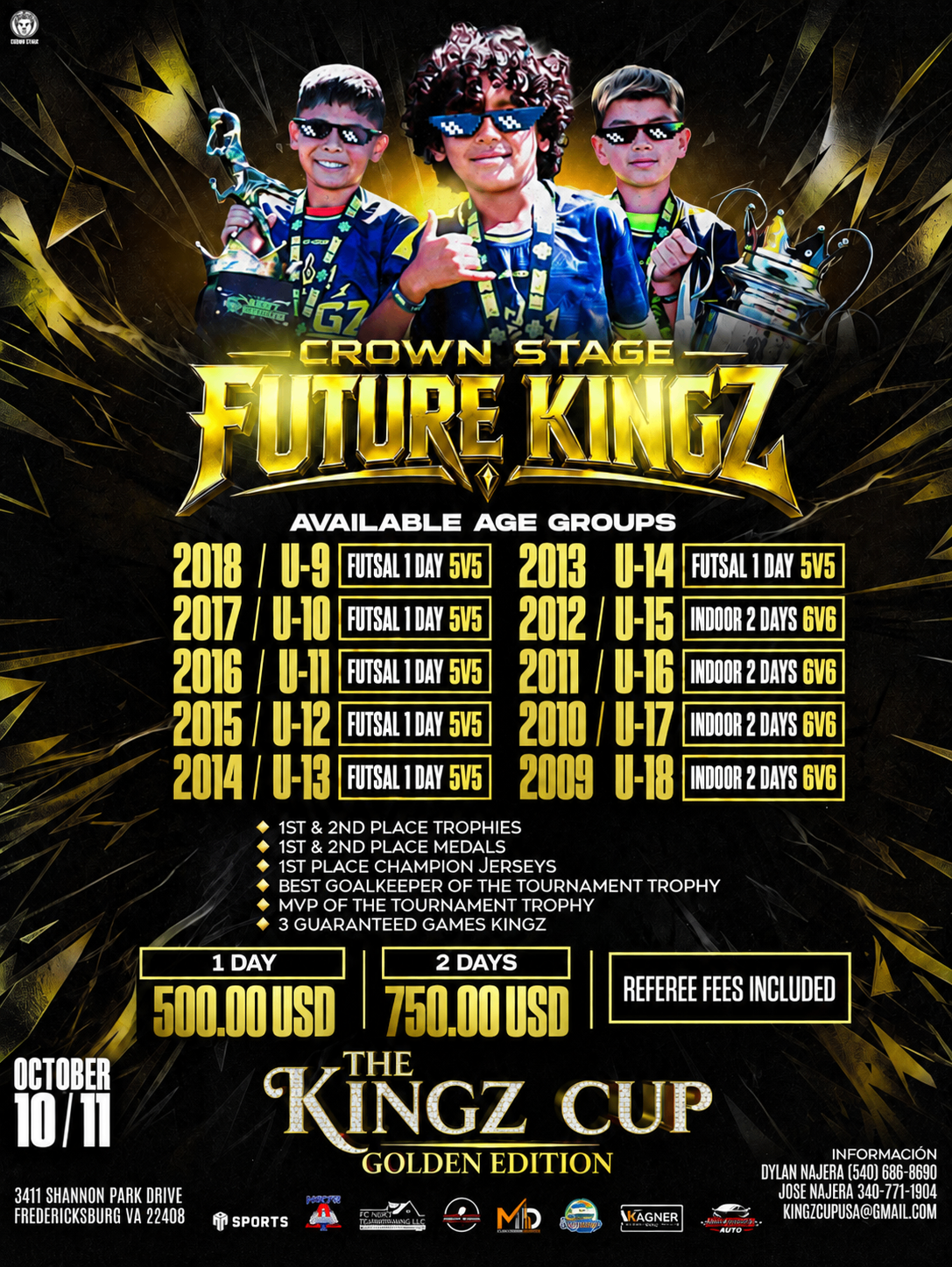 Kingz Cup Golden Edition Crown Stage Future Kingz youth flyer