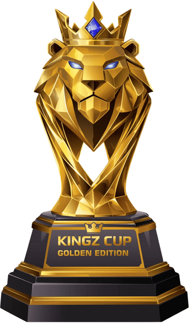 Gold crowned lion Kingz Cup Golden Edition champion trophy